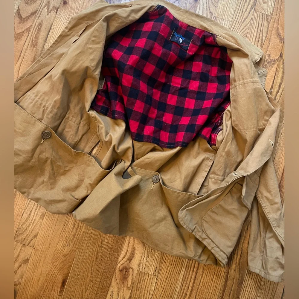 1960s Blue Bill by Red Head Canvas Hunting Jacket Shell Loops b3